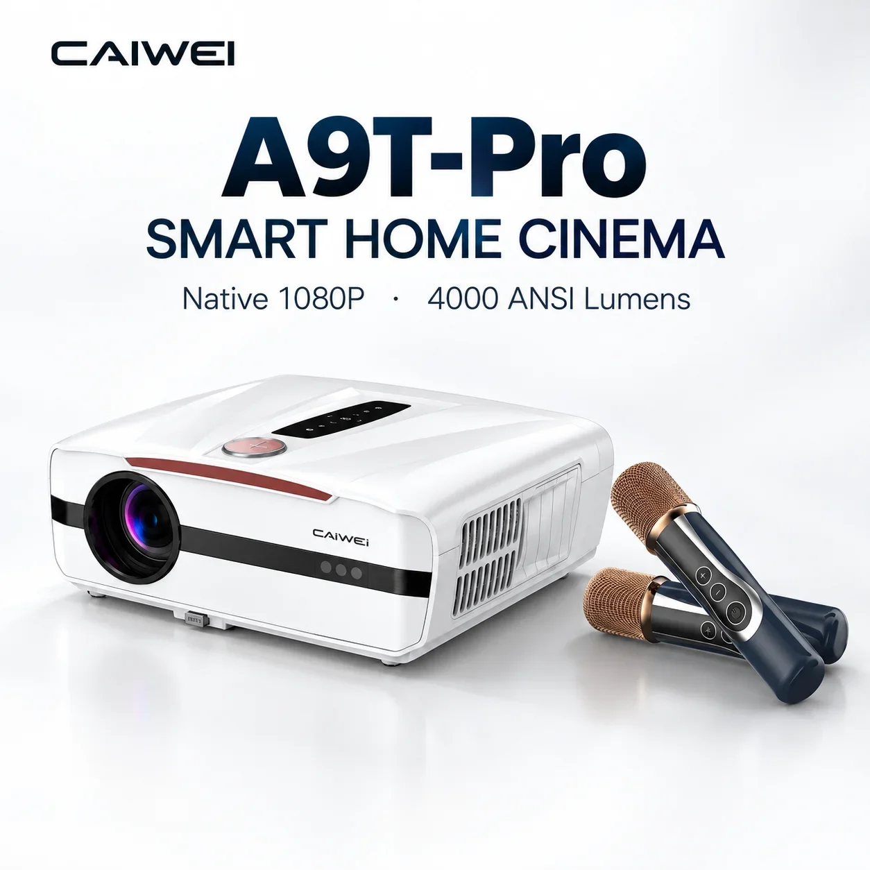 Auto Focus Keystone Correction Projector - Новый умный проектор A9T, 4000 ANSI,