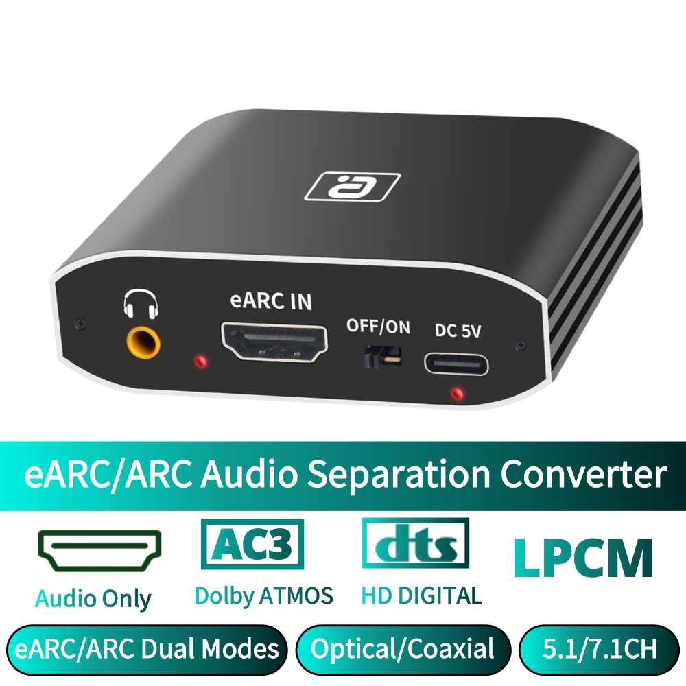 Optical Audio Hdmi Earc Extractor - EARC/ARC Audio Extractor 192Khz DAC-конвертер DTS