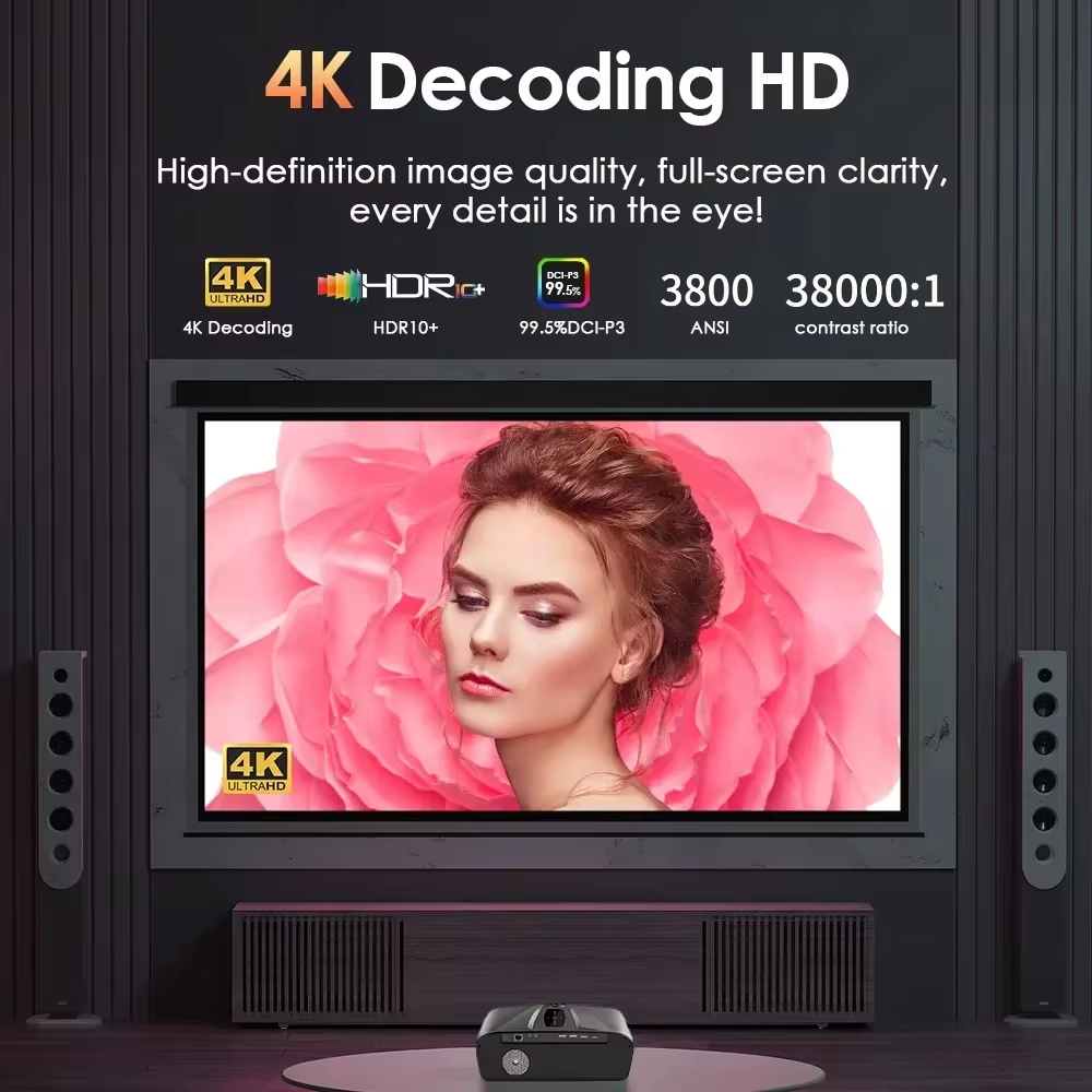 Проектор 4K 3800 ANSI с Androi – обзор и цена Auto Focus Keystone Correction Projector