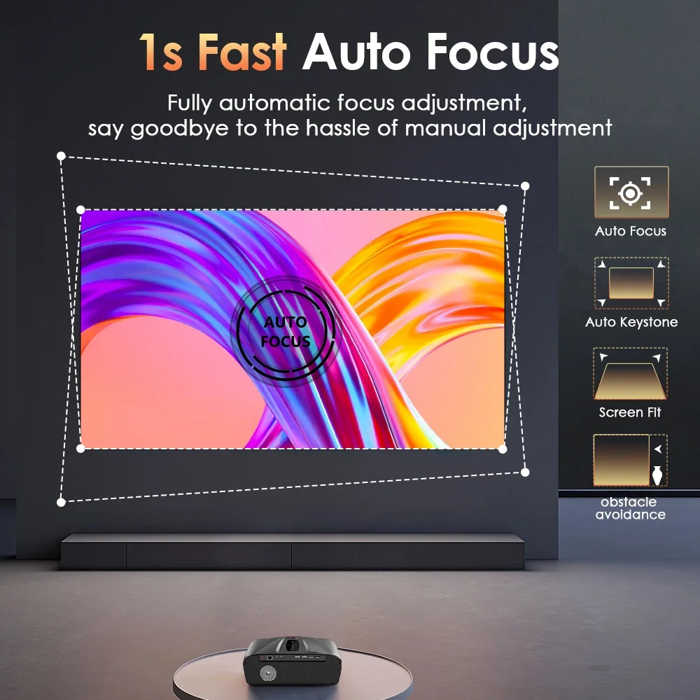 Проектор 4K 3800 ANSI с Androi – обзор и цена Auto Focus Keystone Correction Projector