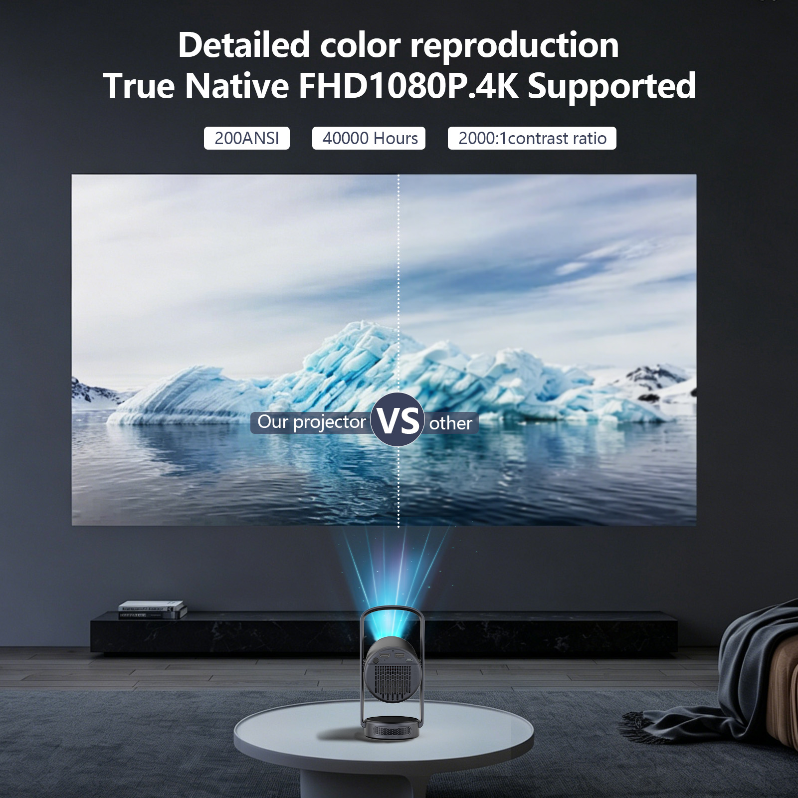 Новый портативный смарт-проект – обзор и цена Auto Focus Keystone Correction Projector
