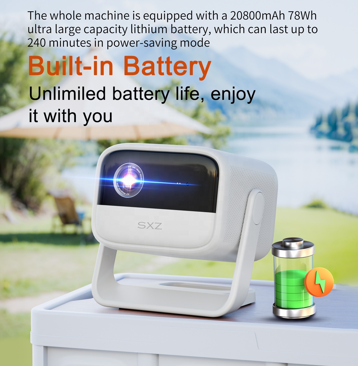 Портативный мини-проектор DLP  – обзор и цена Mini Portable Projector Rechargeable Battery