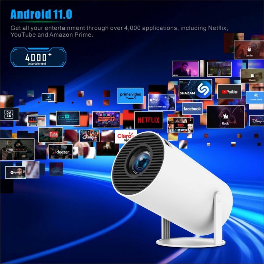 Проектор HY300 pro mini Smart  – обзор и цена 4K Smart Projector Android 11 Wifi 6