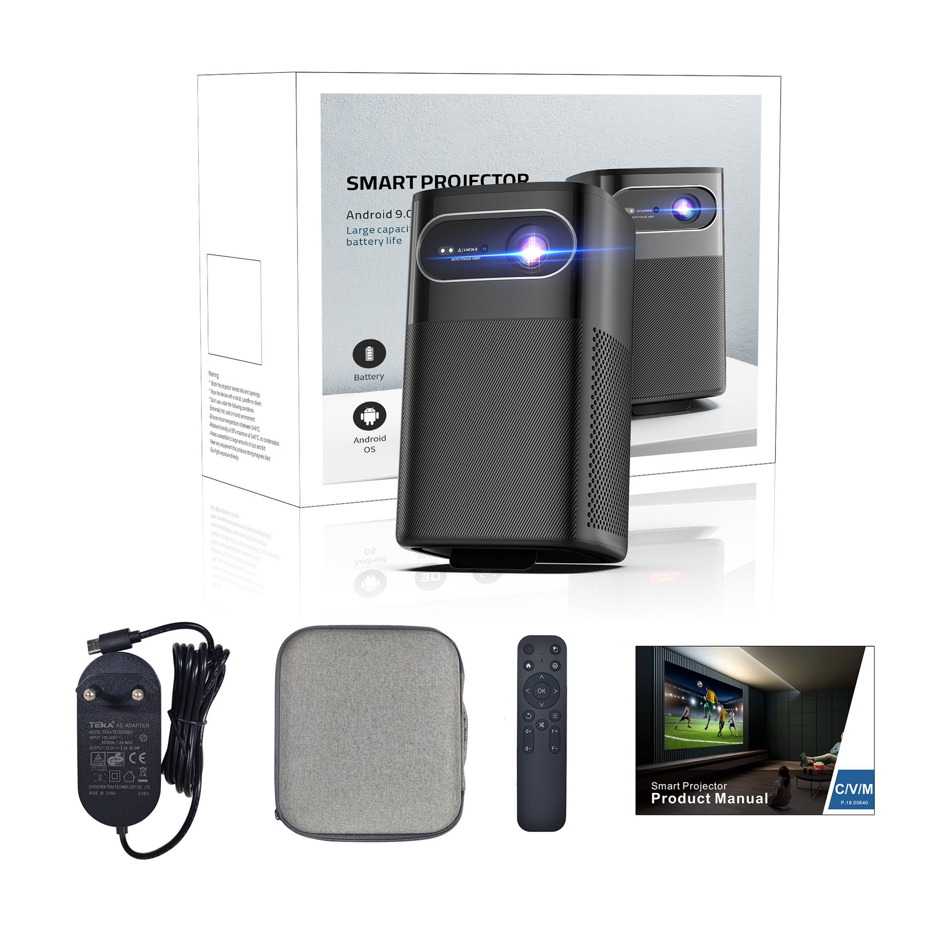 Поддержка 4K, встроенный динам – обзор и цена Mini Portable Projector Rechargeable Battery