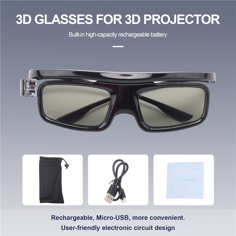 Качественные 3D-очки Well Made – обзор и цена Active 3D Glasses Dlp Link Projector