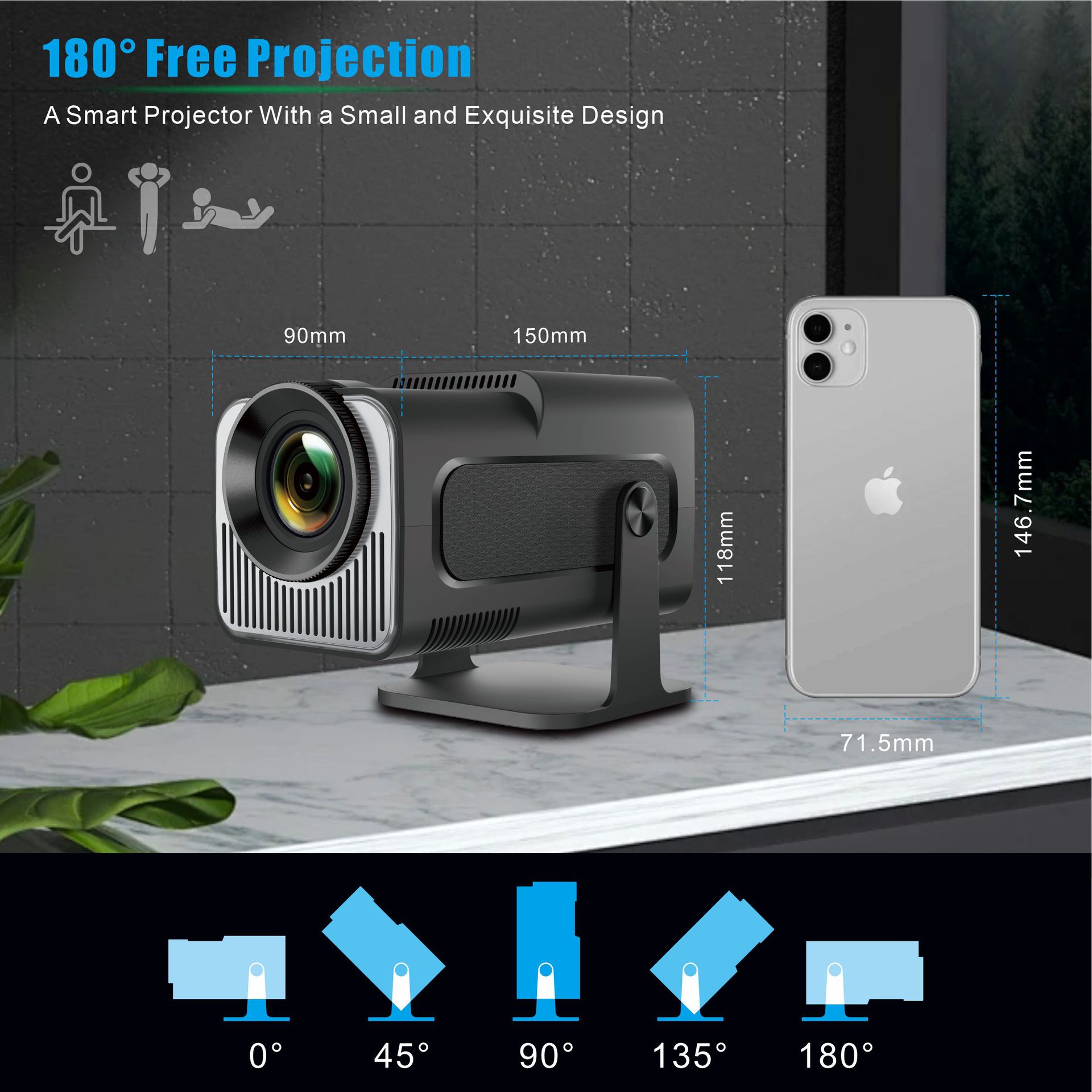 Новый портативный смарт-проект – обзор и цена 4K Smart Projector Android 11 Wifi 6
