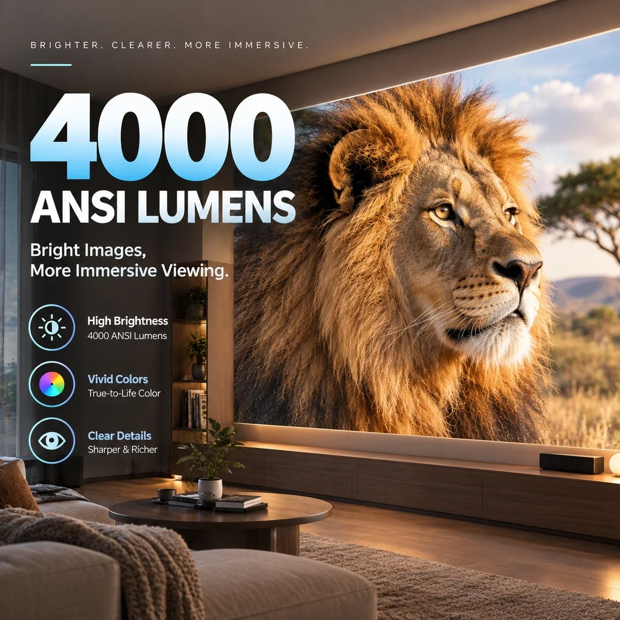 Новый умный проектор A9T, 4000 – обзор и цена Auto Focus Keystone Correction Projector