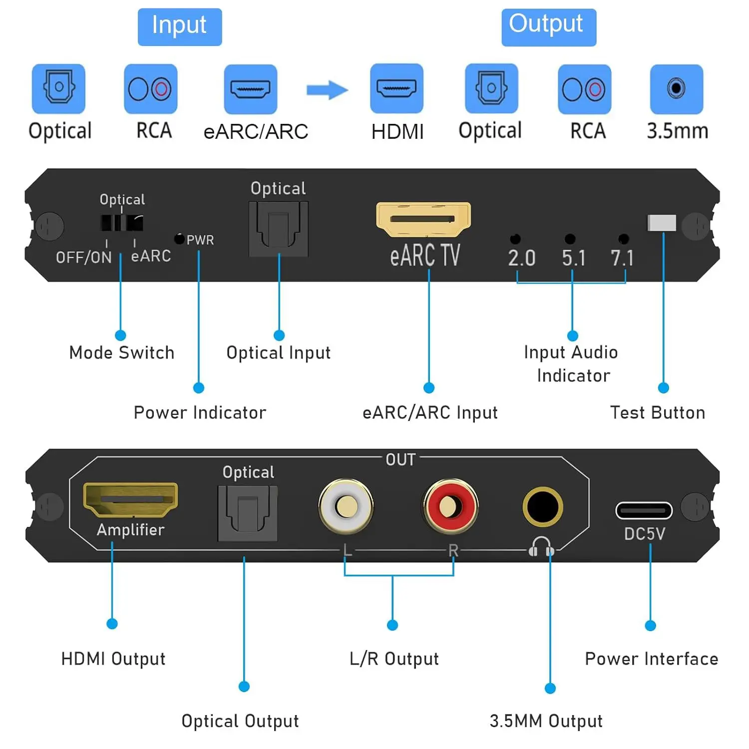 192 кГц, устройство для извлеч – обзор и цена Optical Audio Hdmi Earc Extractor