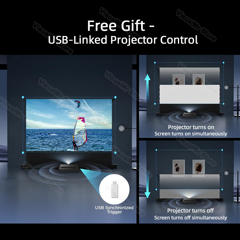 Новинка 2026: Электрический на – обзор и цена Projector Screen 120 Inch Motorized Ambient