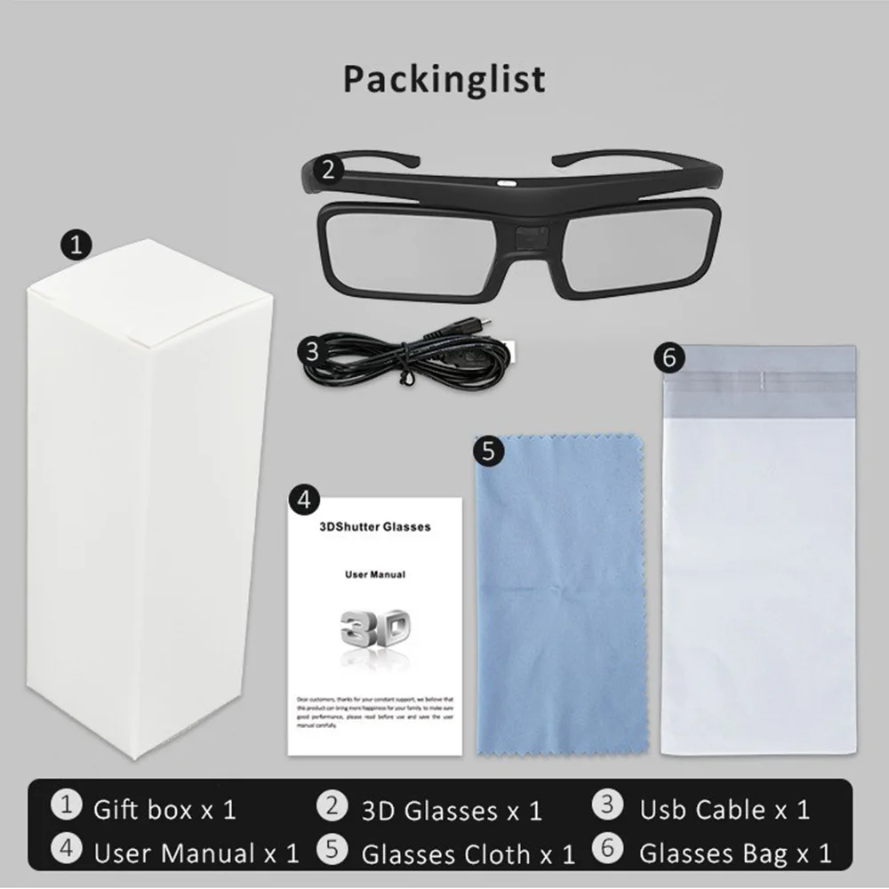 3D-очки DLP Link Real с активн – обзор и цена Active 3D Glasses Dlp Link Projector