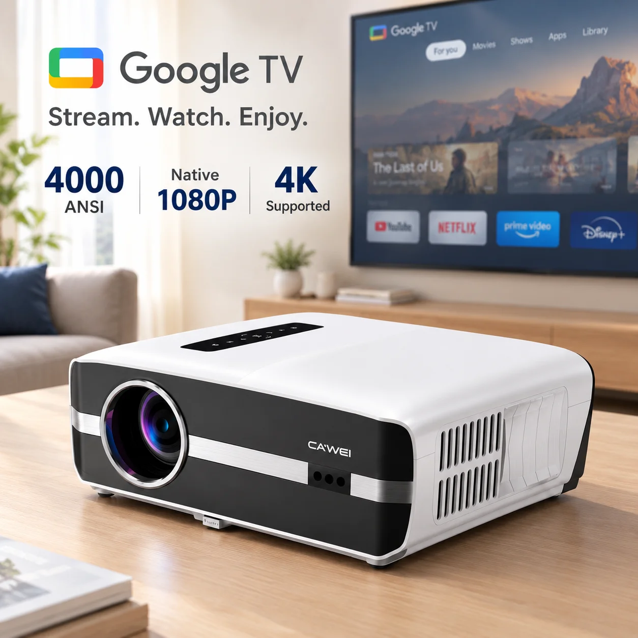 Новый проектор A9S 4K 4000ANSI – обзор и цена Auto Focus Keystone Correction Projector